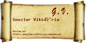 Geszler Viktória névjegykártya